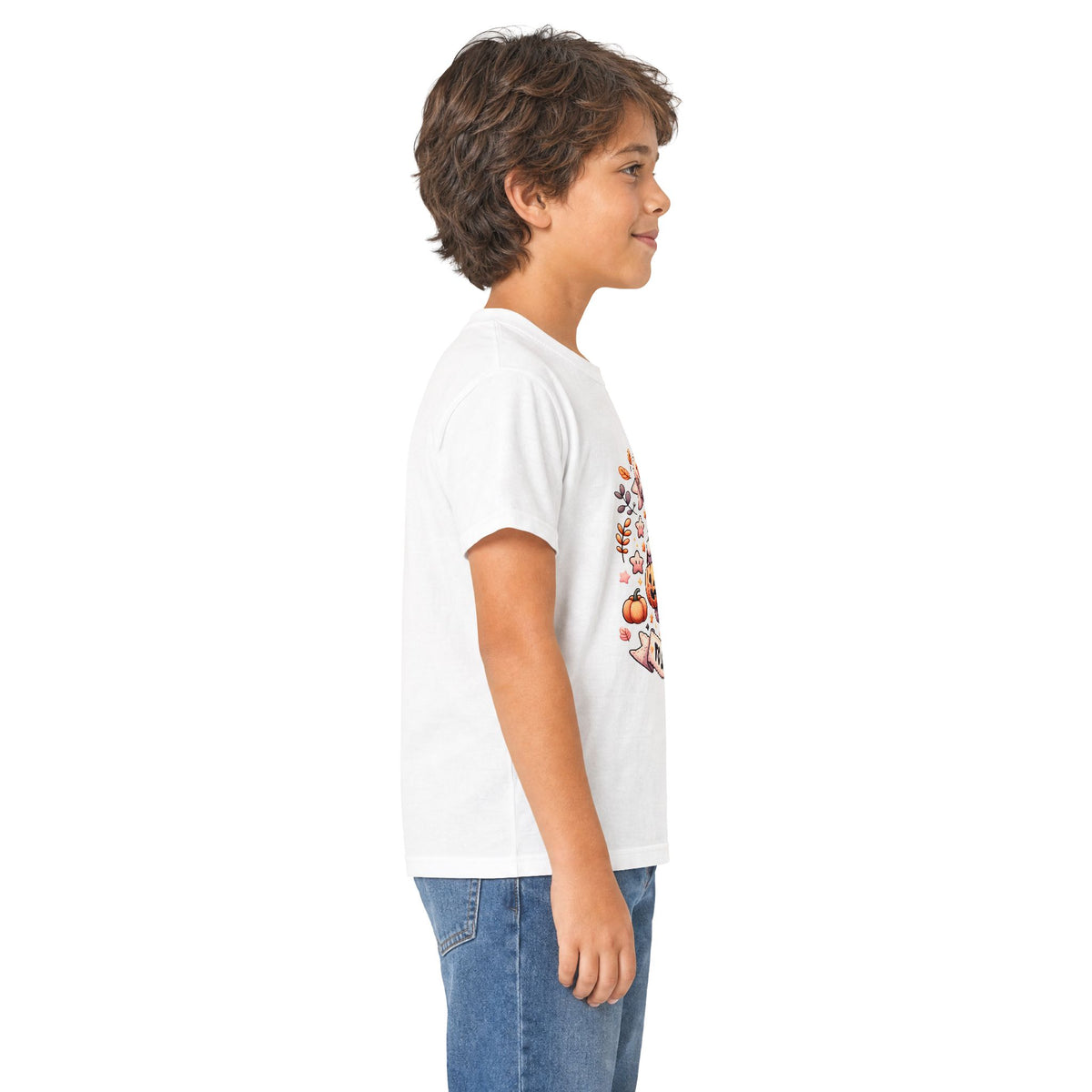 Kids Tee — "Too Cute to Spook" Halloween Ghost Shirt