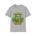 MD - Pickle Time T-Shirt — Cute Cartoon Pickle Jar Graphic Tee
