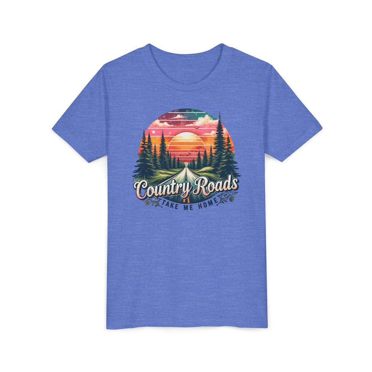 Kids Tee — 'Take Me Home' Retro Sunset Forest Tee