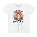 Kids Tee — "Just a Girl Who Loves Cats" Cute Kitten Graphic