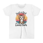 Kids Tee — "Just a Girl Who Loves Cats" Cute Kitten Graphic