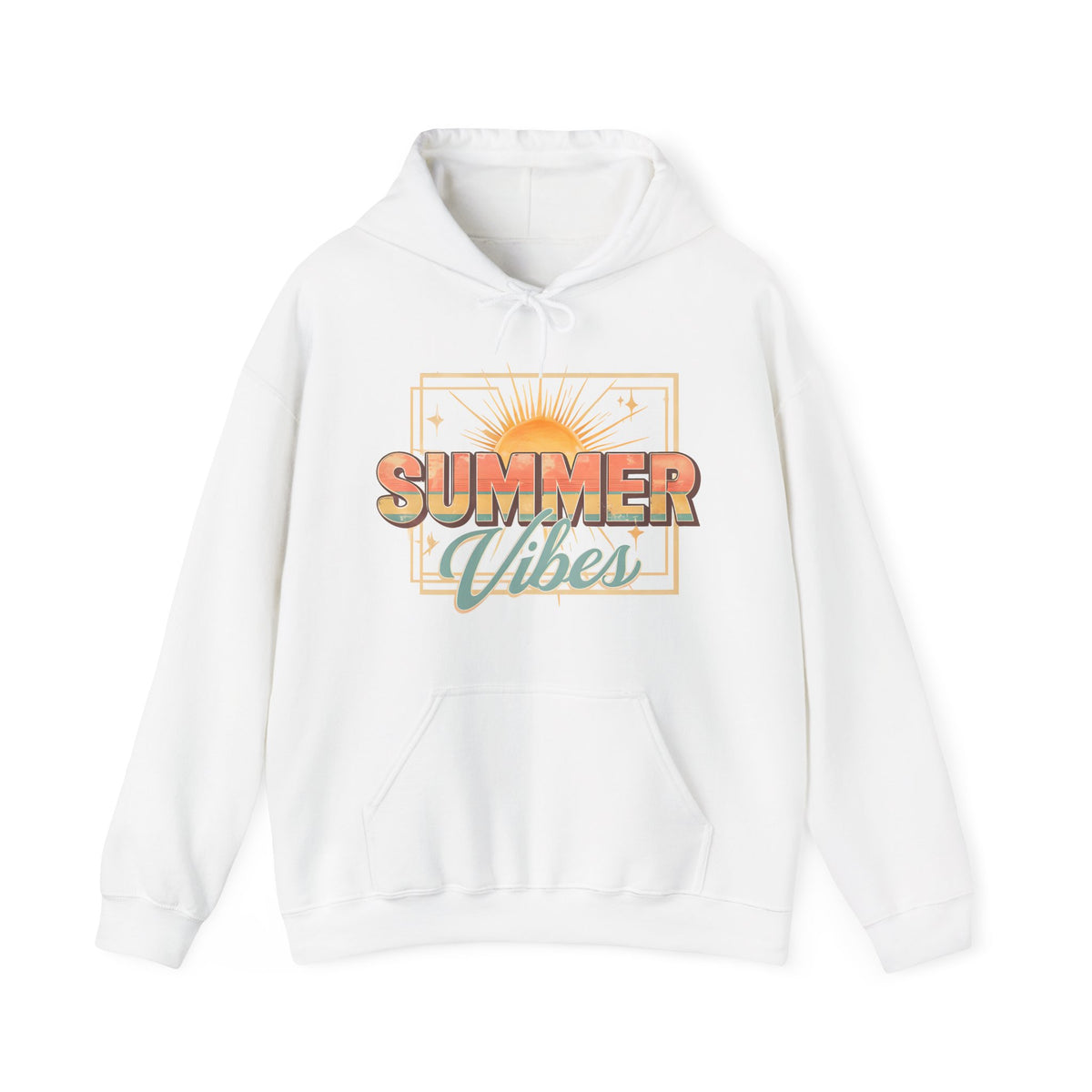 Summer Vibes Hoodie — Retro Sunset Graphic Pullover