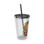 16oz Sunsplash Tumbler with Straw — Margarita Vibes Tropical Drink Design