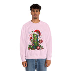 Christmas Pickle Sweatshirt – Cute Santa Hat Pickle with Candy Cane & Hot Cocoa