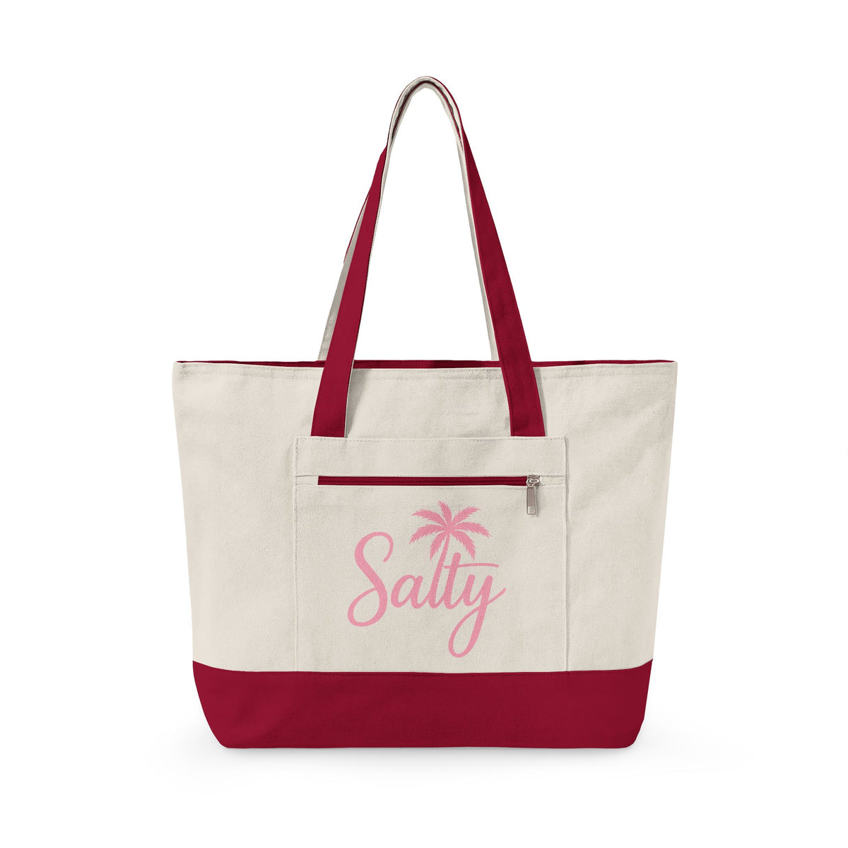 Beach Life Canvas Tote - "Life is Better at the Beach" Zippered Tote Bag