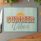 Glass Cutting Board – 'Life Is Better at the Beach' Sea Turtle Coastal Kitchen Decor