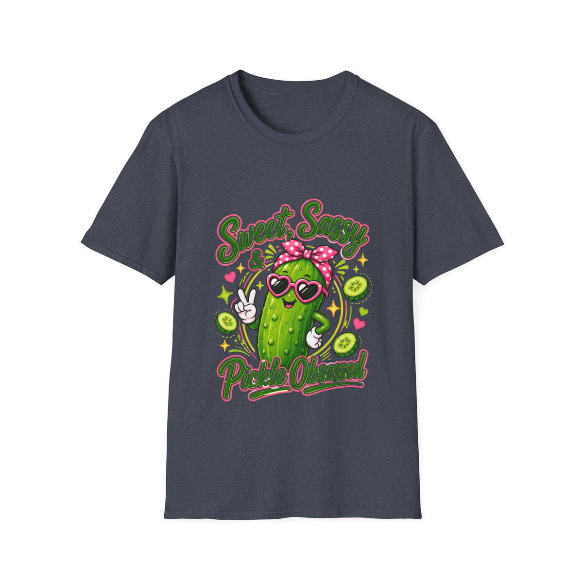 Sweet Sassy Pickle T-Shirt — "Sweet, Sassy & Pickle Obsessed" Cute Cactus/Pickle Graphic Tee