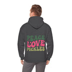 Peace Love Pickles Hoodie — Retro Groovy Graphic Hoodie