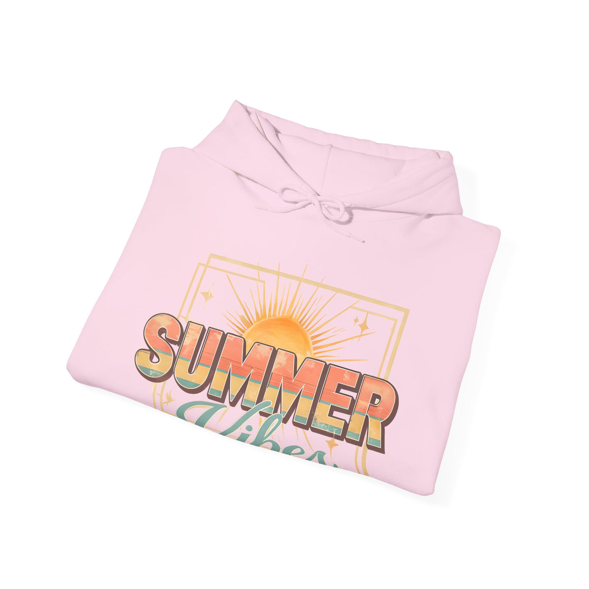 Summer Vibes Hoodie — Retro Sunset Graphic Pullover