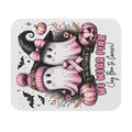 Pink Breast Cancer Awareness Halloween Ghost Mouse Pad — "We Wear Pink"