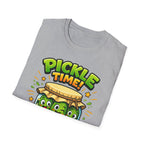 Adult Unisex Pickle Time T-Shirt — Cute Cartoon Pickle Jar Tee
