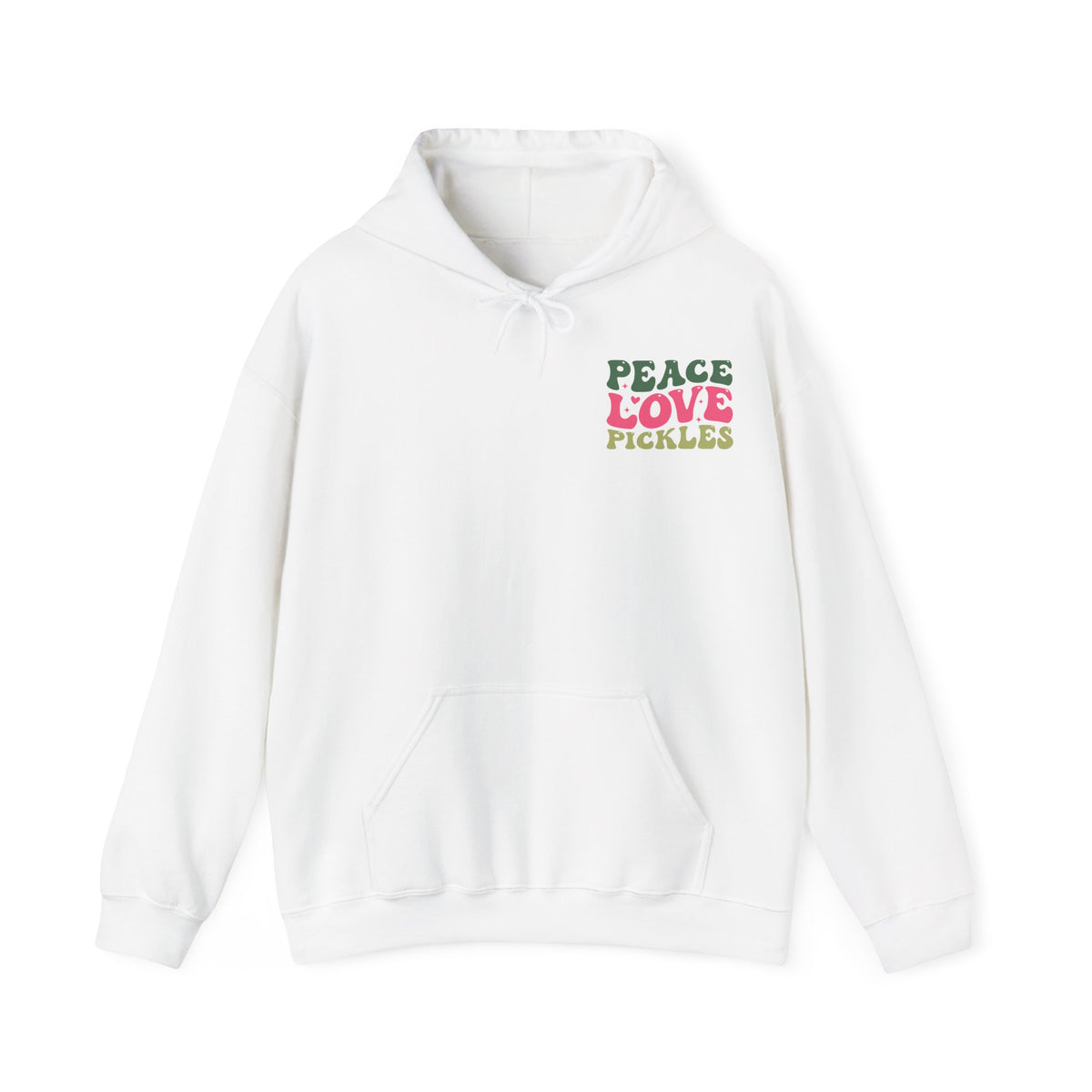 Peace Love Pickles Hoodie — Retro Groovy Graphic Hoodie