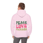 Peace Love Pickles Hoodie — Retro Groovy Graphic Hoodie
