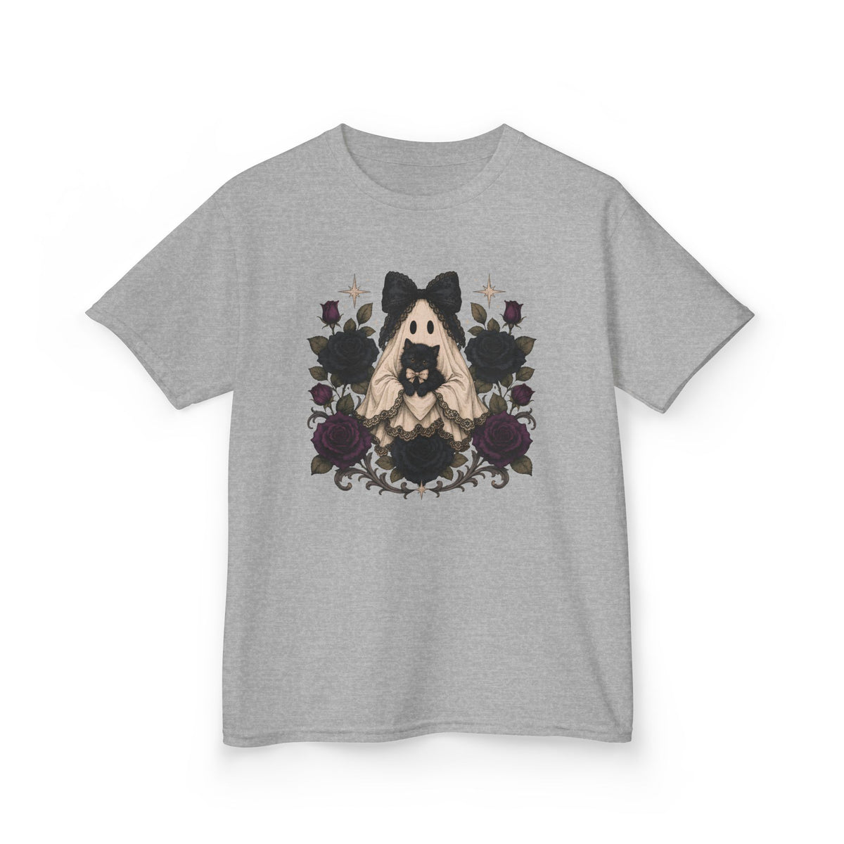 Kids Tee — Gothic Floral Ghost Girl Halloween Shirt