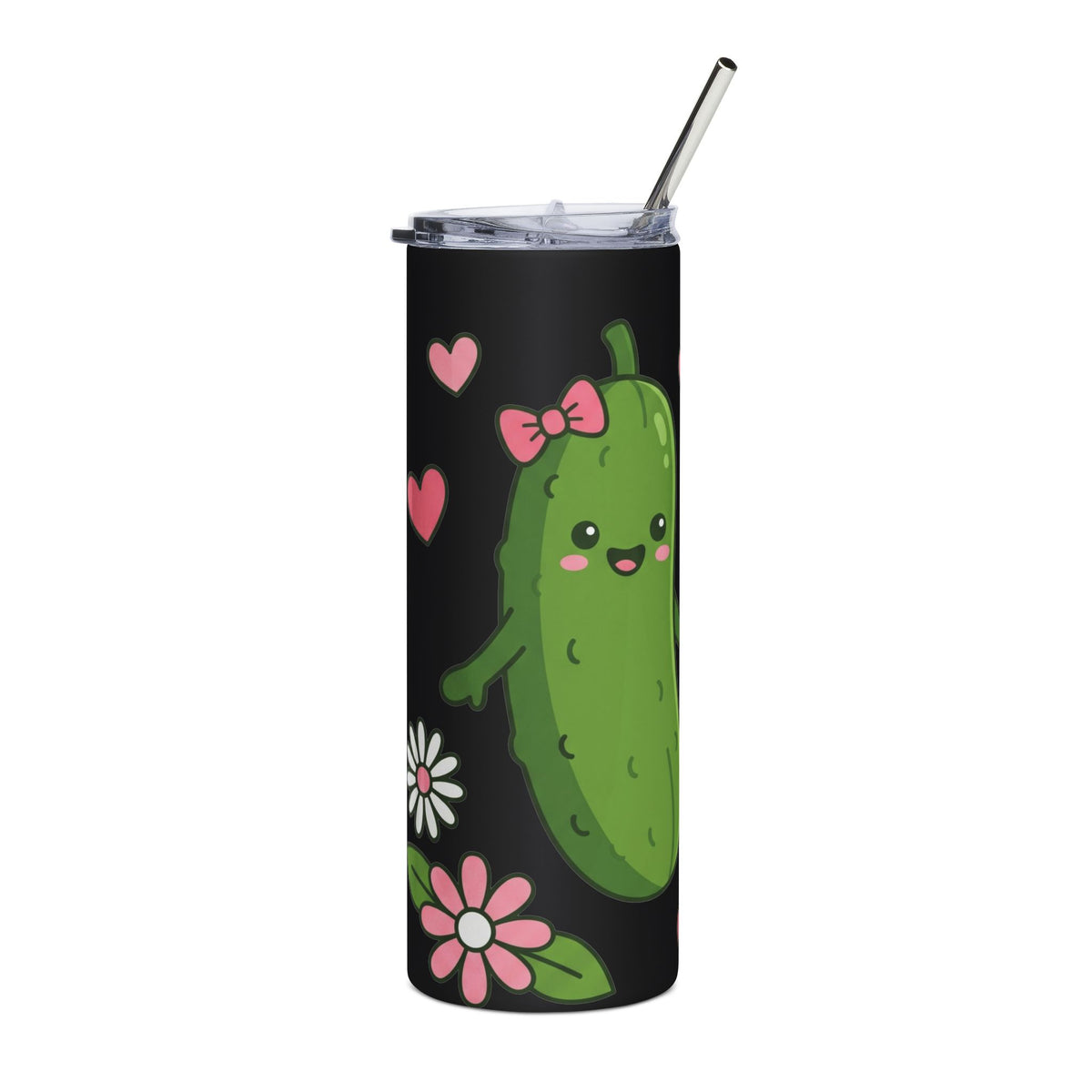 Cute Pickle Couple 20oz Stainless Tumbler — Kawaii Pickle Love Travel Cup
