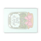 Glass Cutting Board — Cute Pickle Jar Design "Dill With It" (Kitchen Décor, Funny Gift)