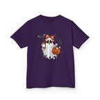 Kids Halloween Ghost Tee – Cute Pumpkin, Bat & Spiderweb Trick-or-Treat Design