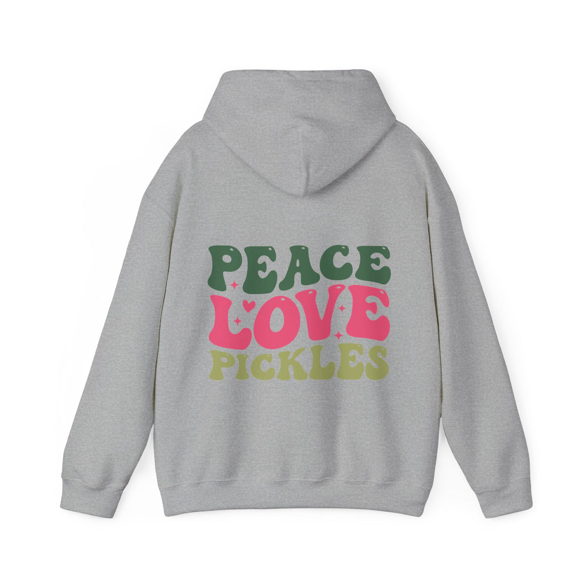Peace Love Pickles Hoodie — Retro Groovy Graphic Hoodie