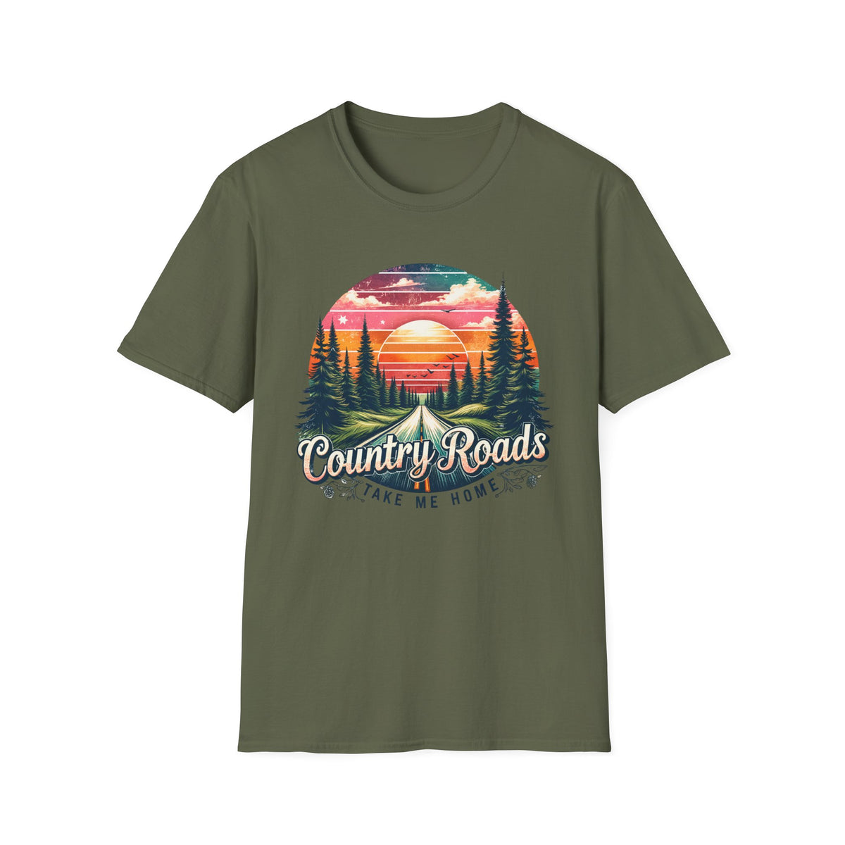 Unisex Soft Style Adult Tee - Country Roads