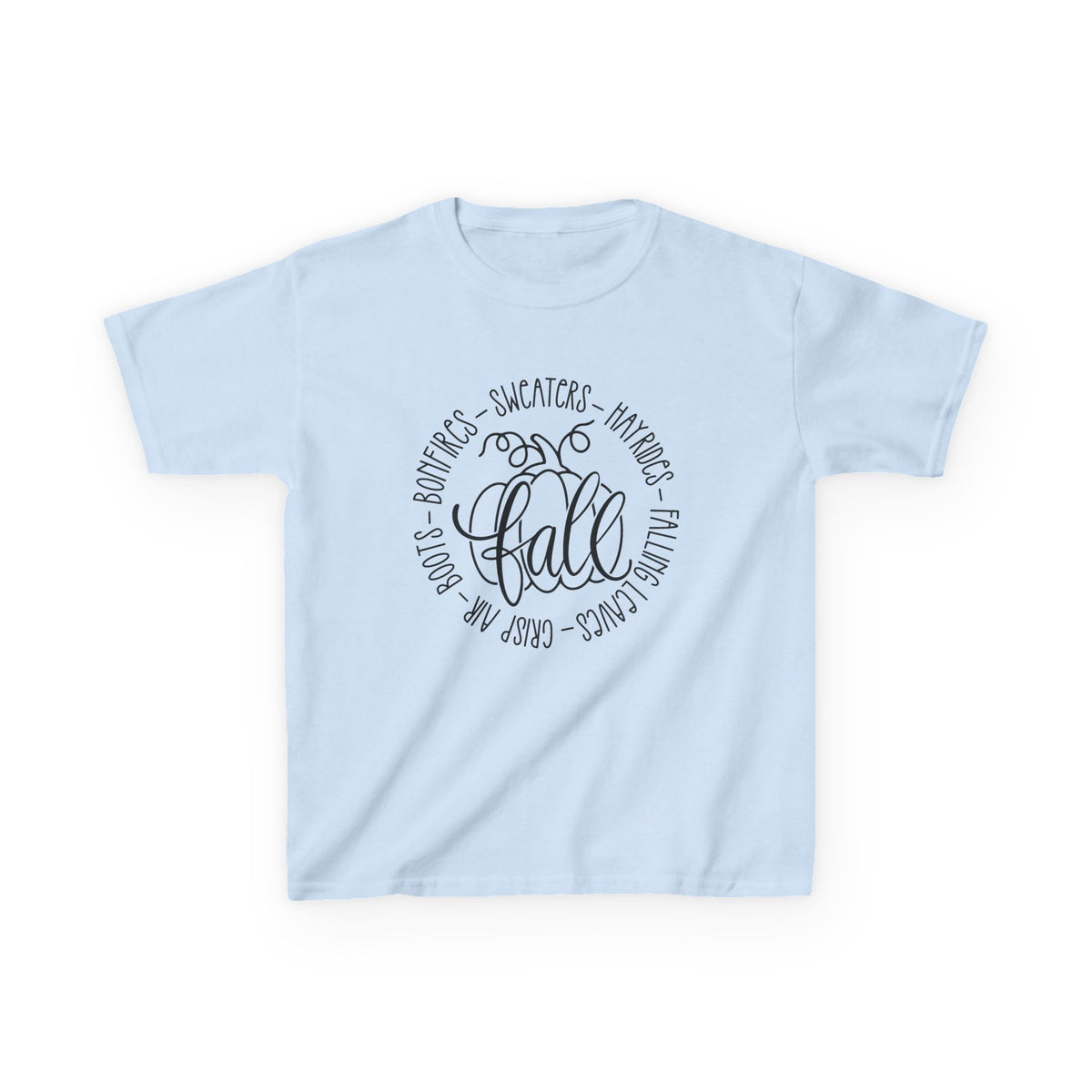 Kids 'Hello Fall' Tee — Playful Pumpkin & Autumn Words