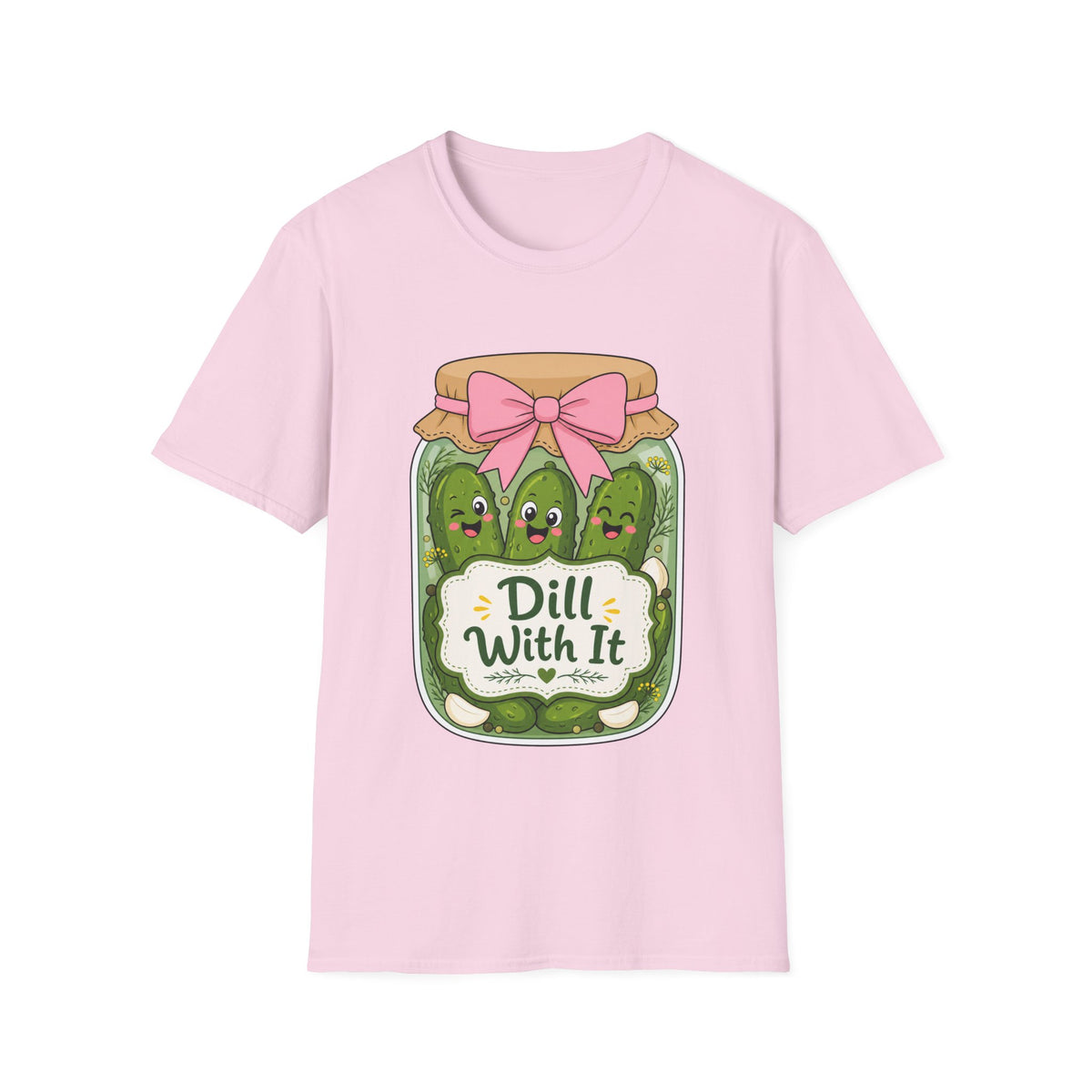 Adult - Unisex Tee - Dill With It Cute Pickle Jar Graphic Tee