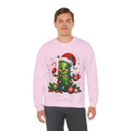 MD - Christmas Pickle Sweatshirt – Cute Holiday Pickle in Santa Hat with Candy Cane & Hot Cocoa