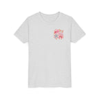 Kids Tee — Pink Seashell & Starfish Bow Graphic Shirt - Front and Back