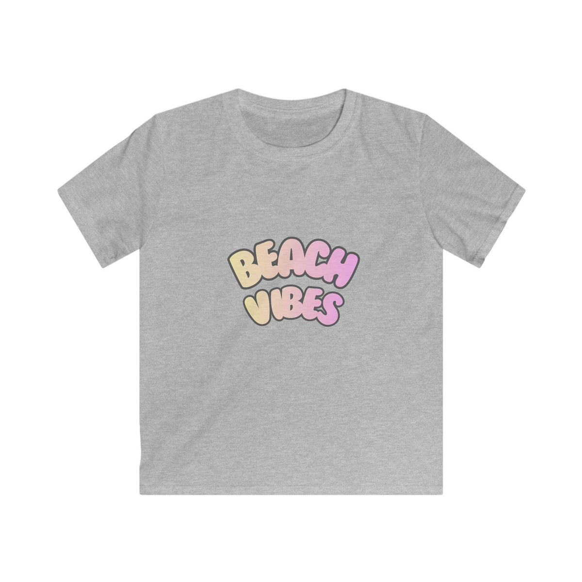 Kids Tee — 'Beach Vibes' Pastel Graphic Summer T‑Shirt for Girls & Boys