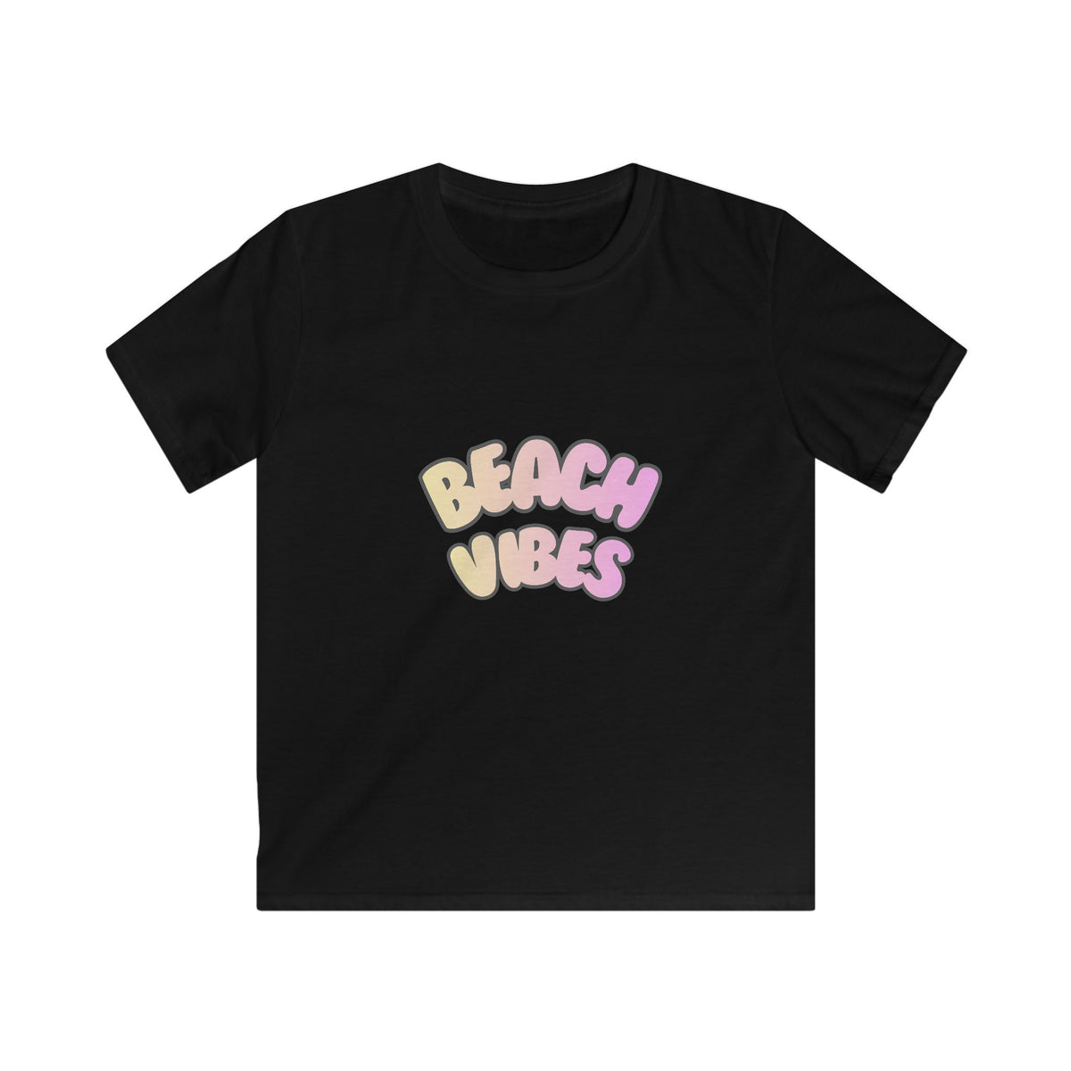 Kids Tee — 'Beach Vibes' Pastel Graphic Summer T‑Shirt for Girls & Boys