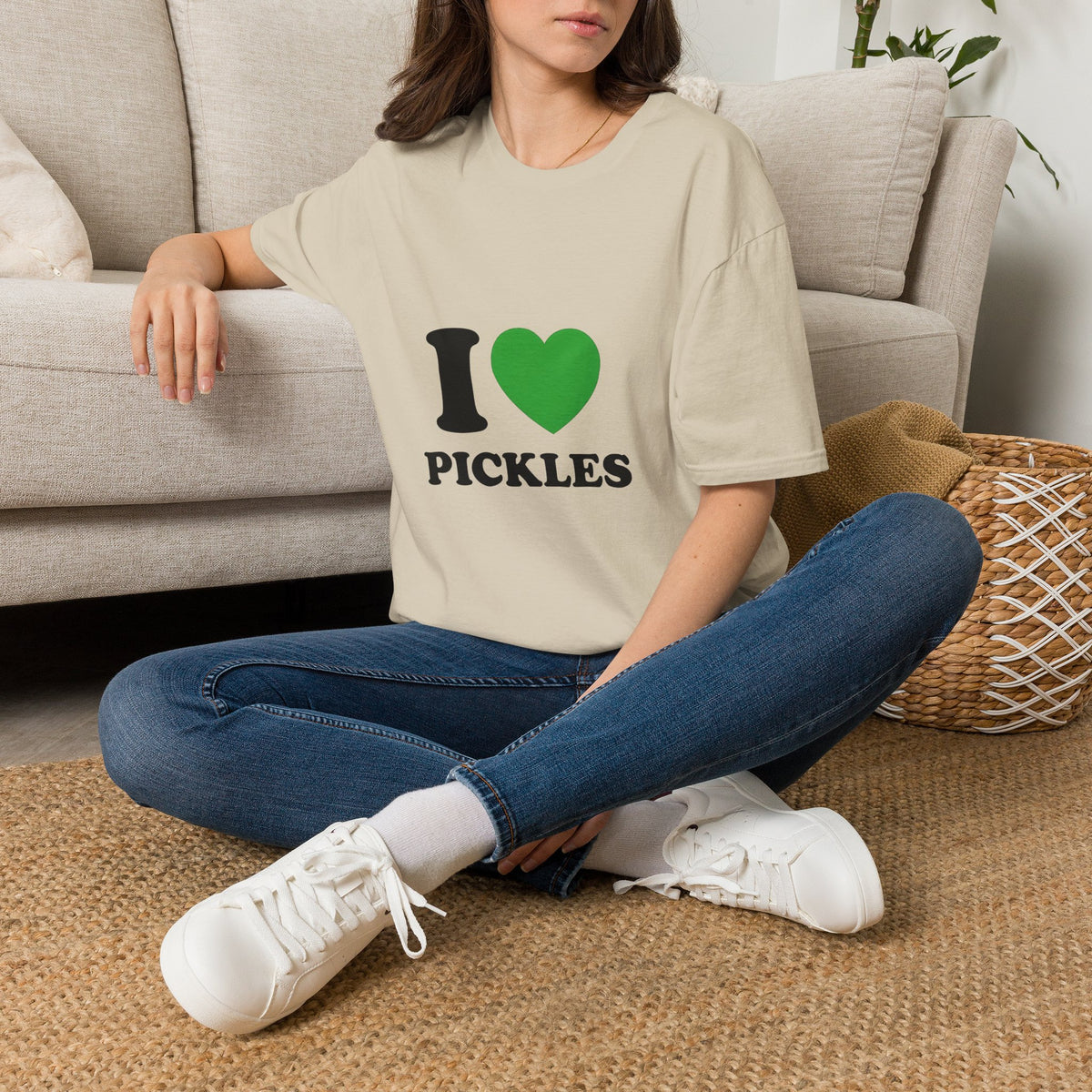 T-Shirt — "I  Pickles" Graphic Tee (Green Heart)