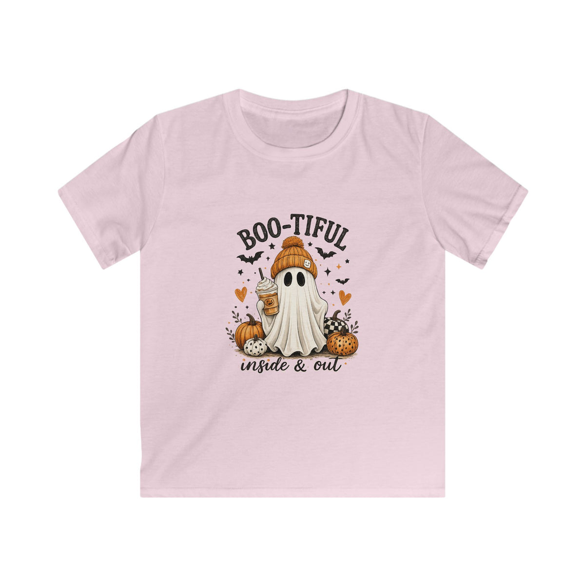 Kids Tee - "Boo-tiful Inside & Out" Ghost Halloween Shirt