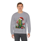 Christmas Pickle Sweatshirt – Cute Santa Hat Pickle with Candy Cane & Hot Cocoa