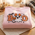 Embroidered Boo Ghost With Bows Shirt, Cute Halloween Shirt