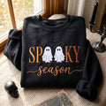 Embroidered Spooky Season Shirt, Ghosts, Bats, Halloween Sweatshirt