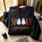 Embroidered Spooky Season Shirt, Ghosts, Bats, Halloween Sweatshirt